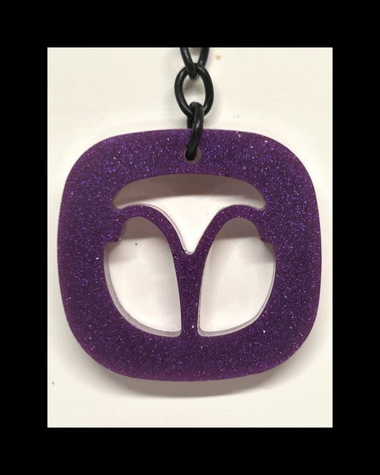 Plum resin zodiac keychains