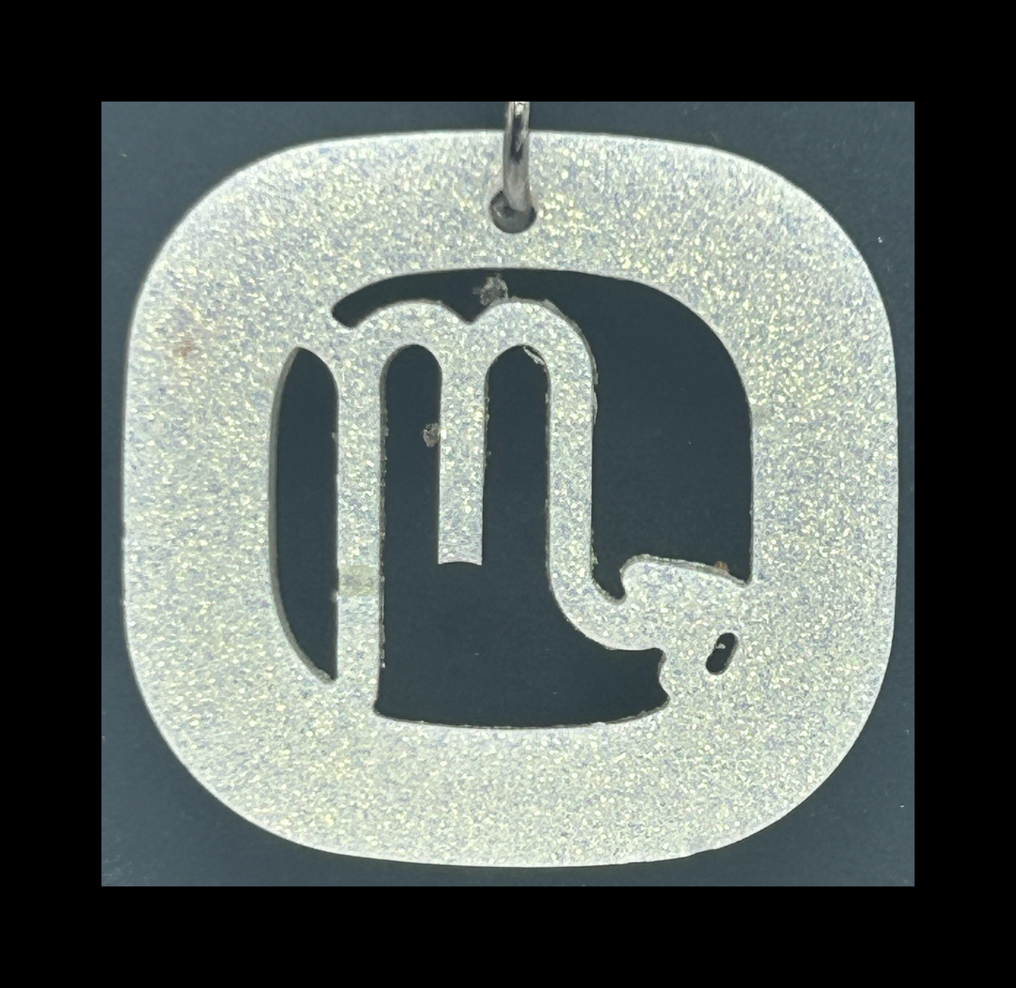 Ocean storm blue resin zodiac Keychains