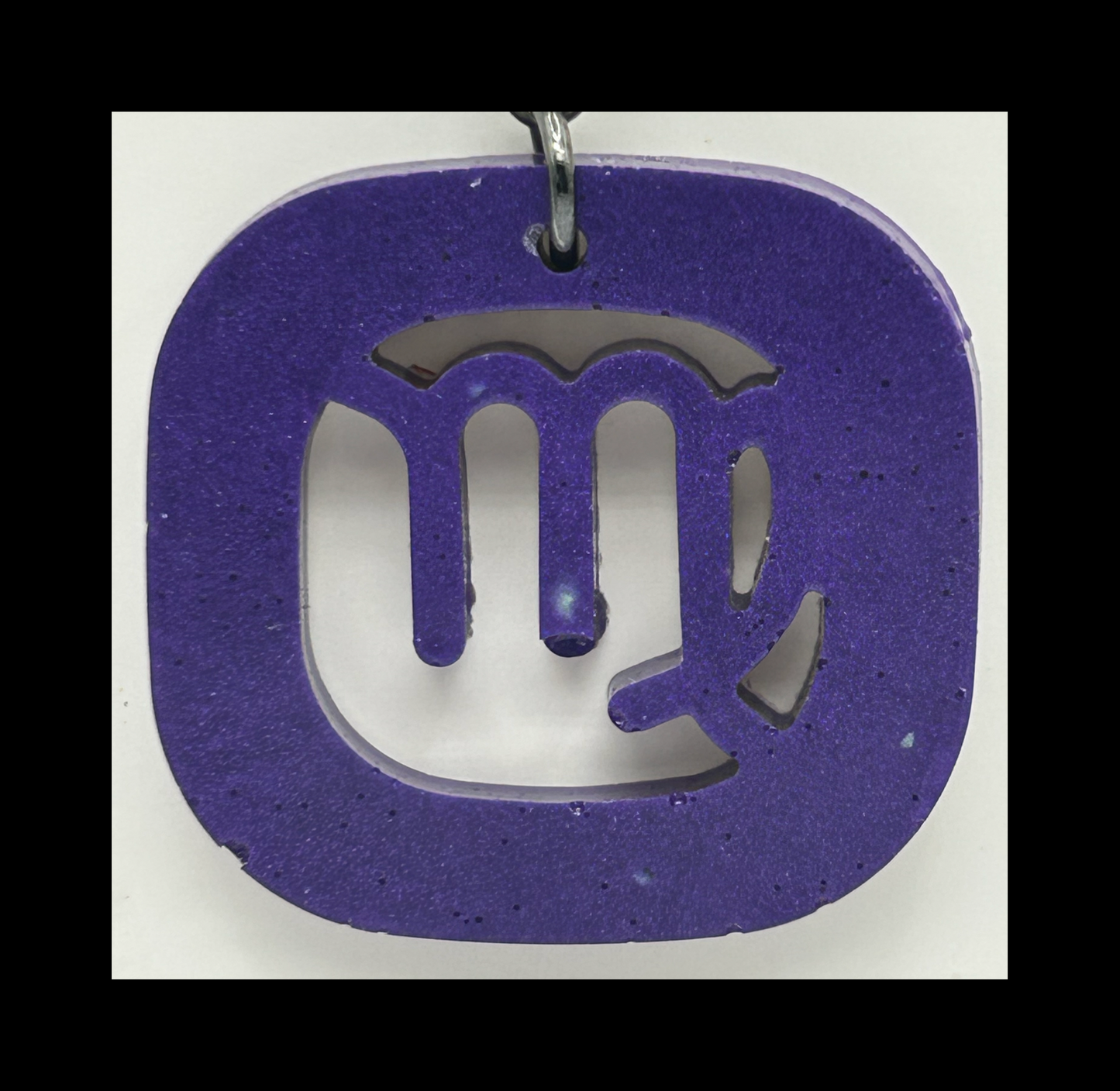 Dark violet resin zodiac keychains