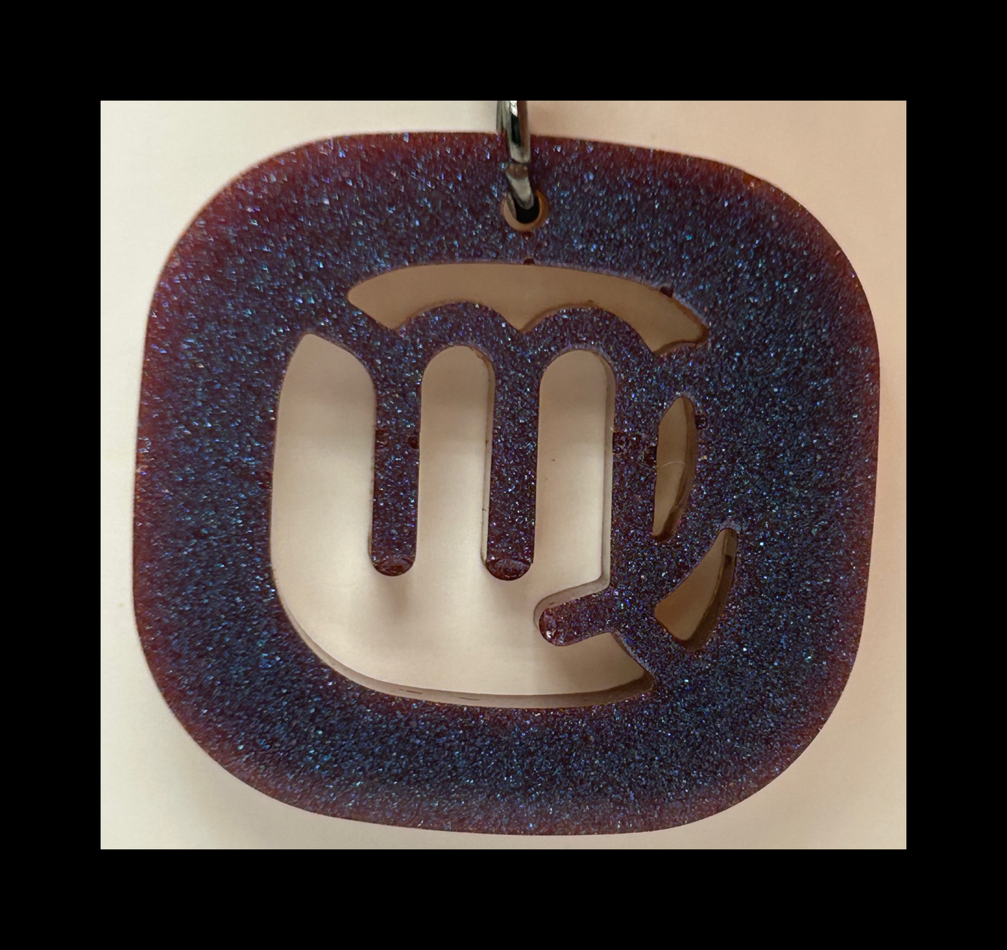 Aurora borealis resin zodiac keychains