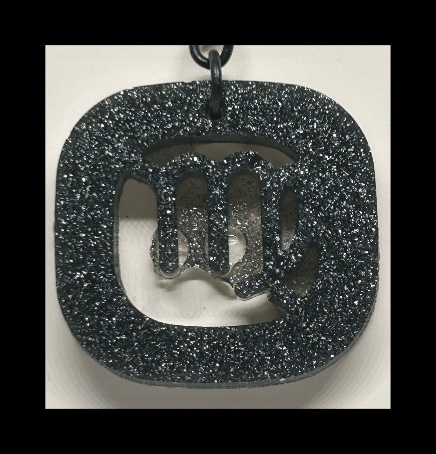 Black gold resin zodiac Keychains