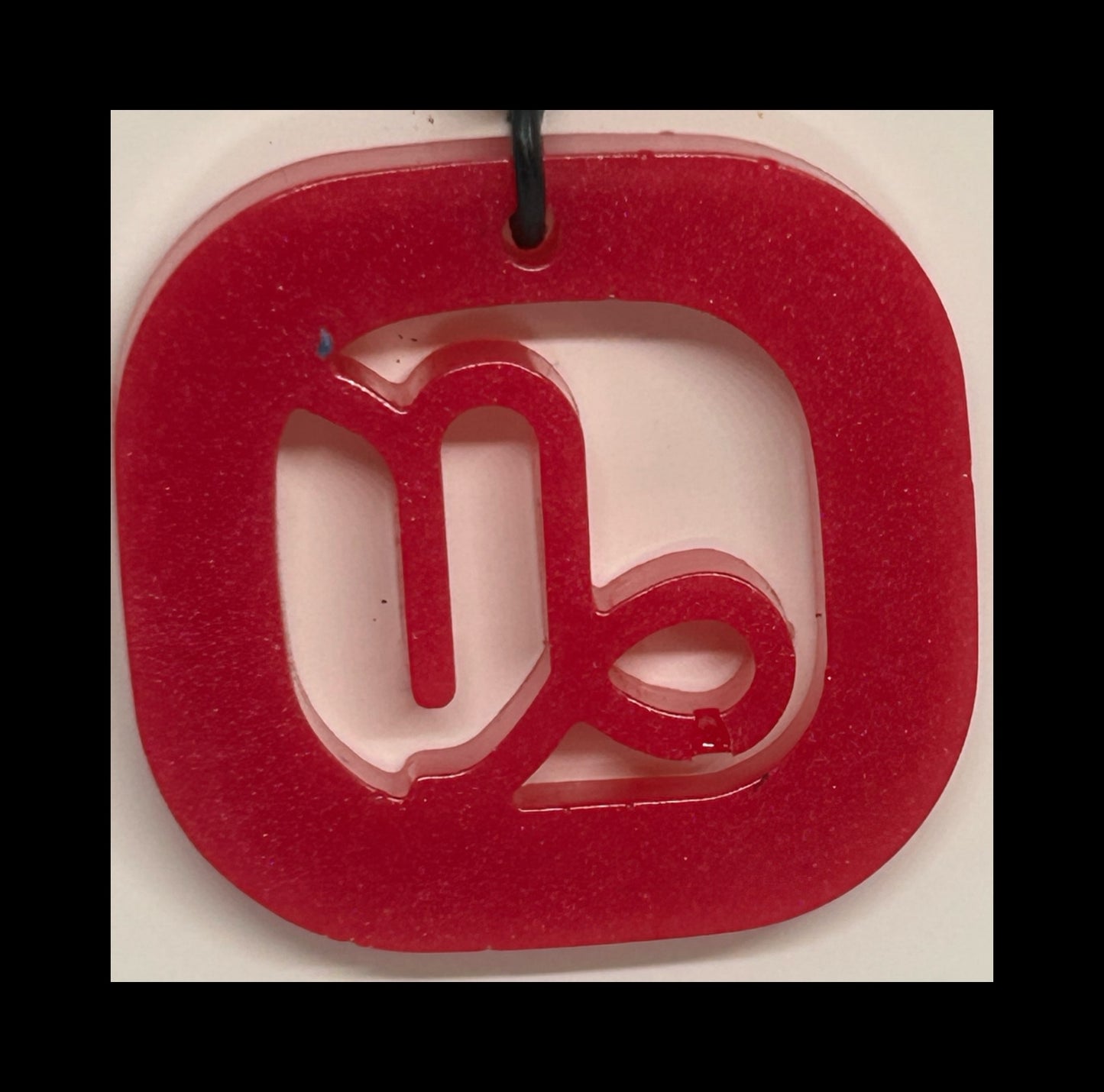 Rose red resin zodiac Keychains