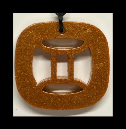 Royal gold resin zodiac keychains