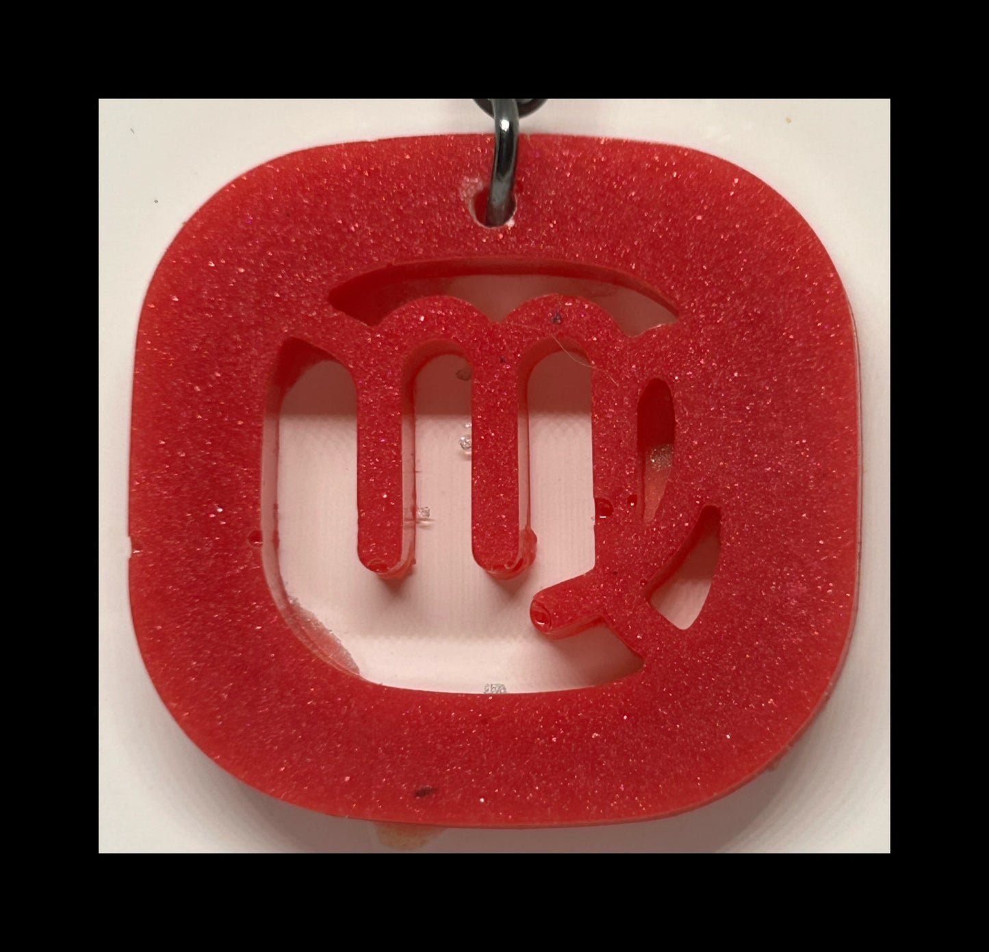 Amaranth resin zodiac keychains