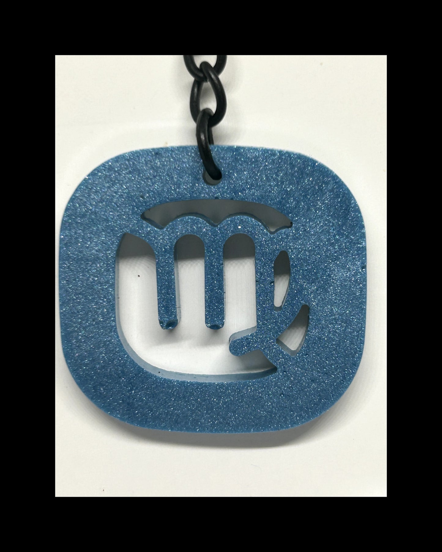 Marble blue resin zodiac keychains