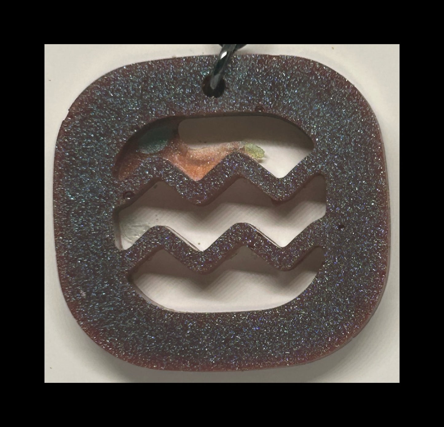 Oxblood resin zodiac Keychains
