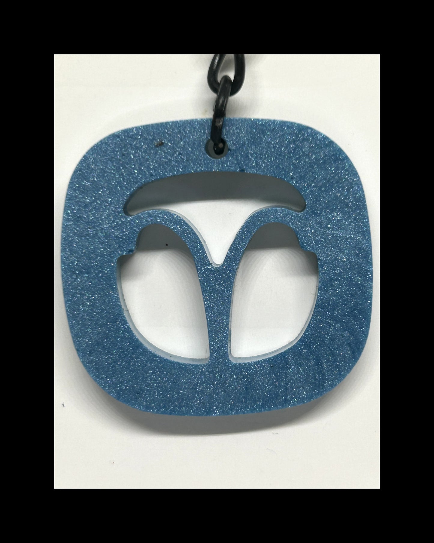 Marble blue resin zodiac keychains
