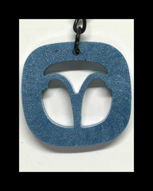 Marble blue resin zodiac keychains