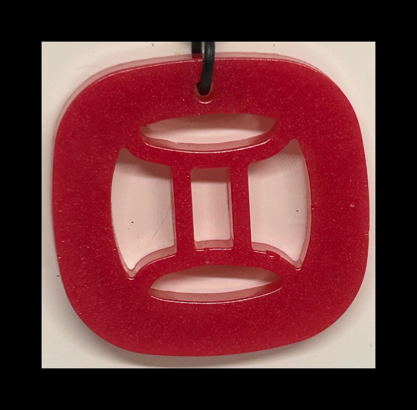 Rose red resin zodiac Keychains