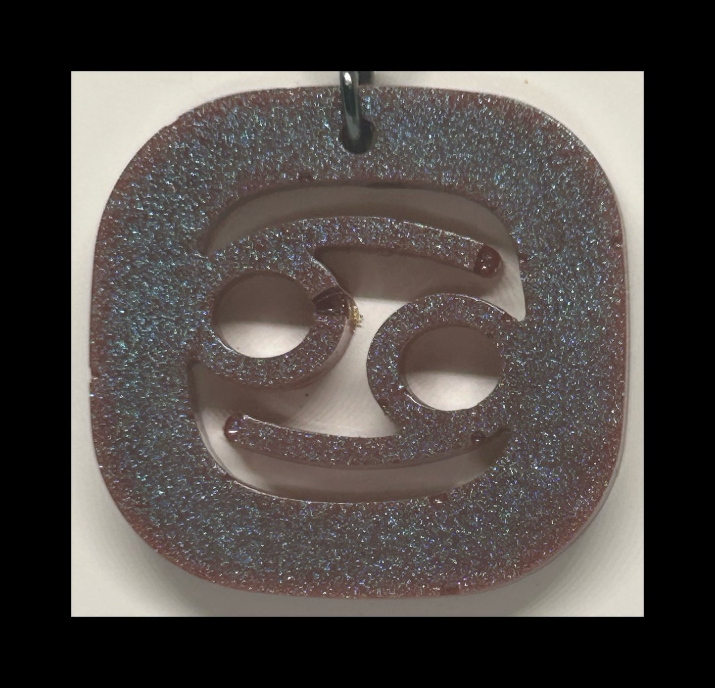 Oxblood resin zodiac Keychains