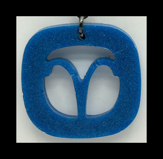 Sparkling crystal resin zodiac keychains