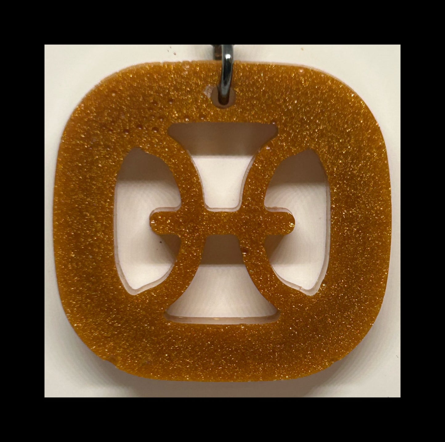 Cracked gold resin zodiac keychains