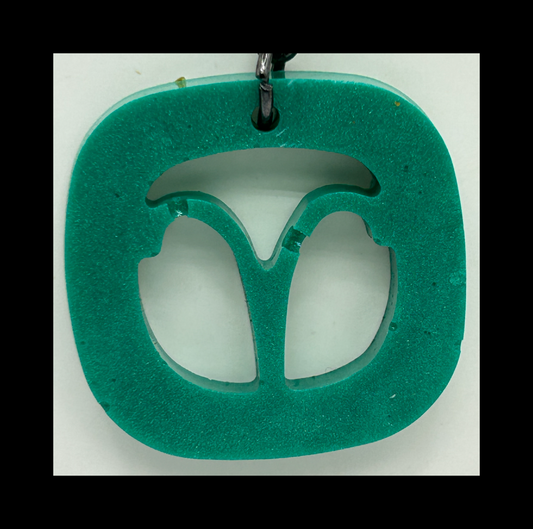 Aquamarine resin zodiac Keychains
