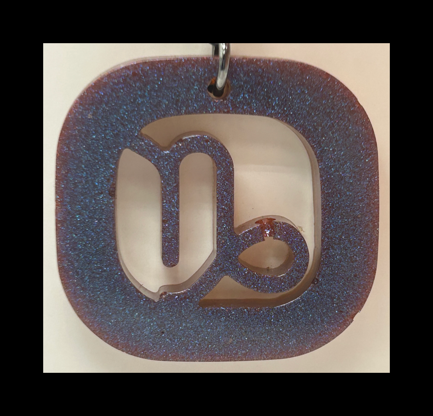 Aurora borealis resin zodiac keychains
