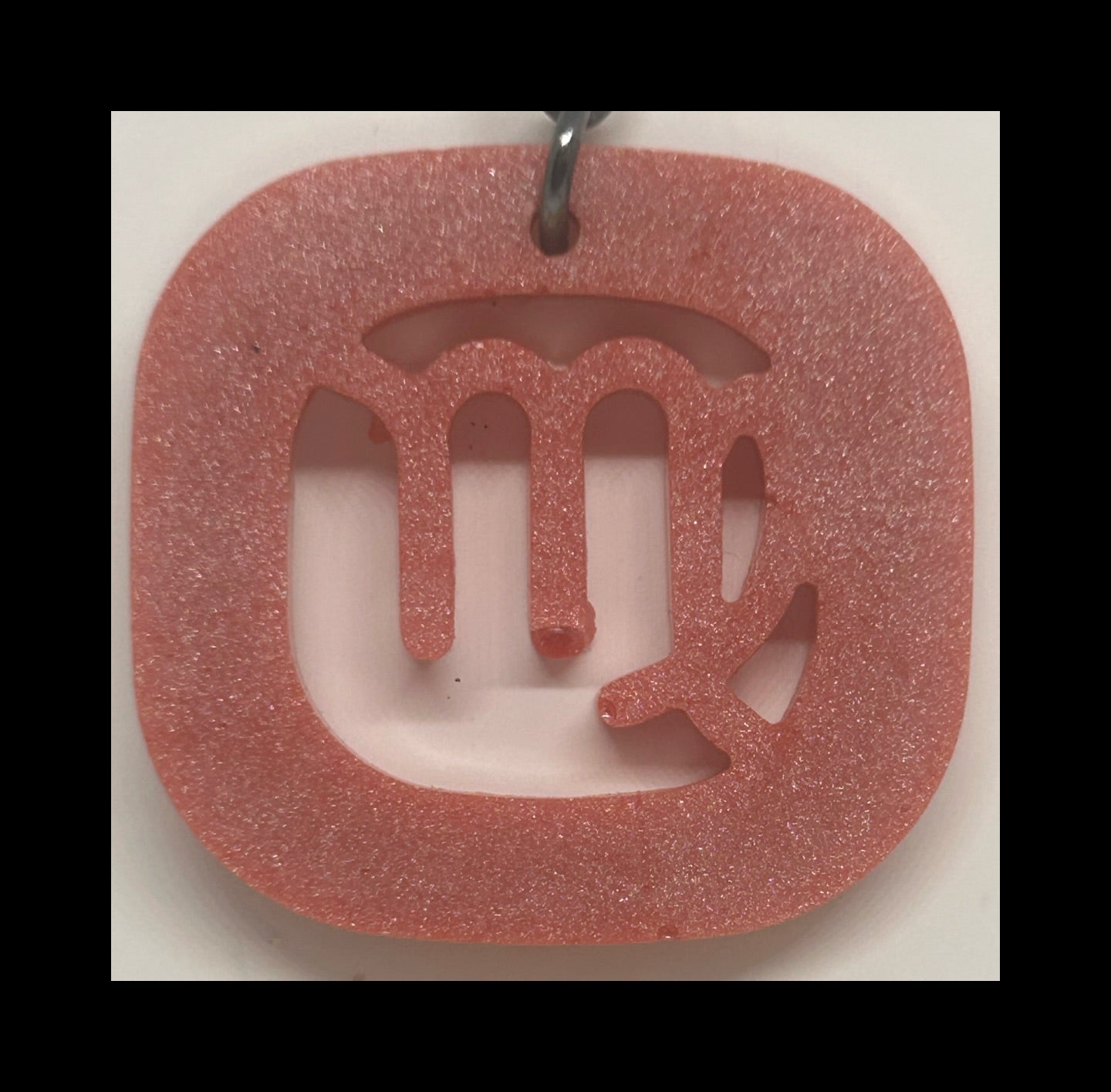 Apricot resin zodiac Keychains