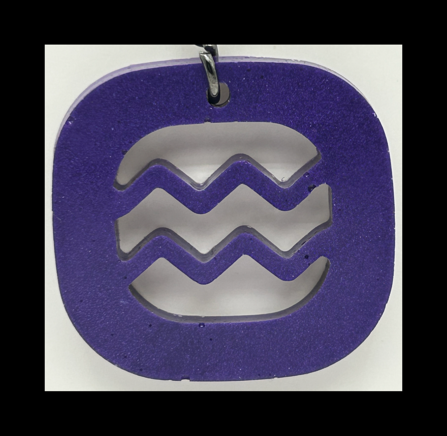 Dark violet resin zodiac keychains