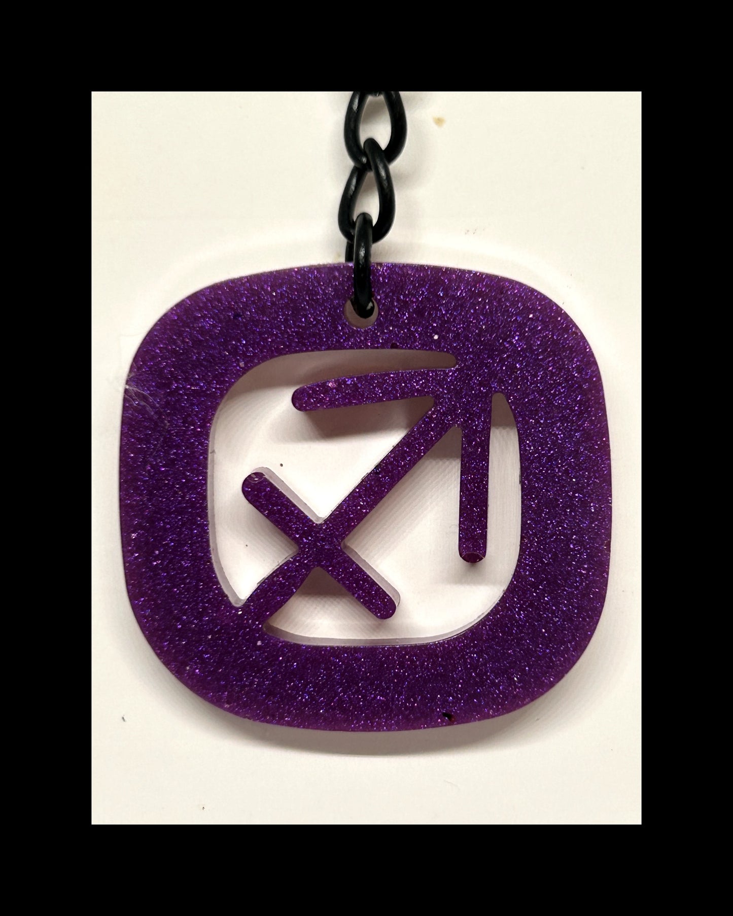Plum resin zodiac keychains