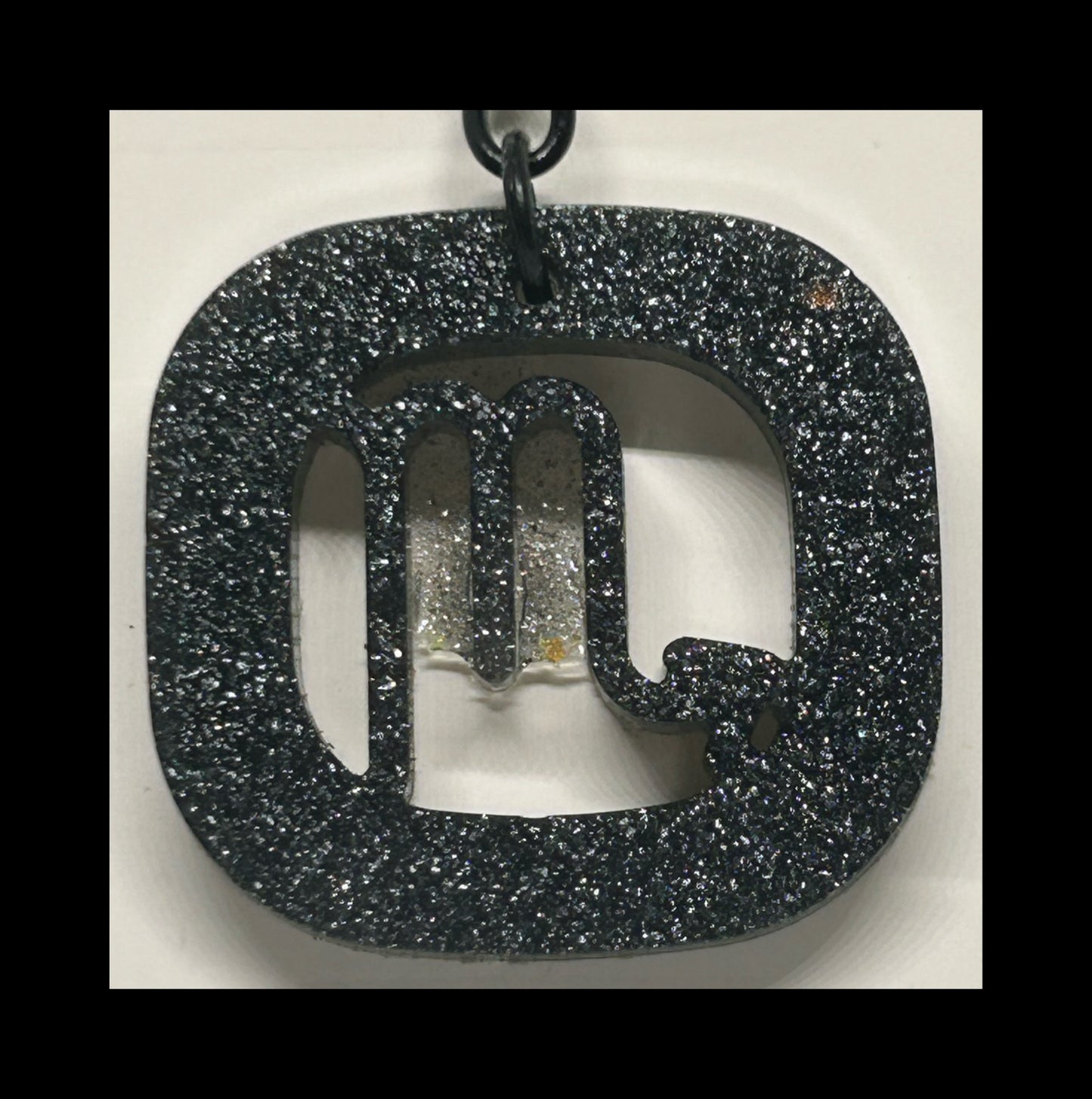 Black gold resin zodiac Keychains