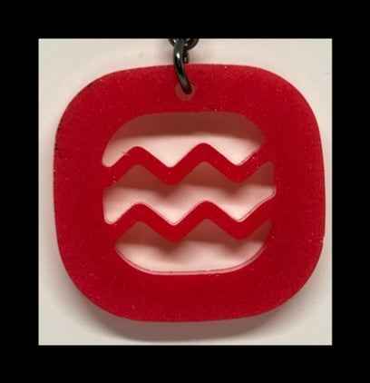 Deep crimson resin zodiac Keychains