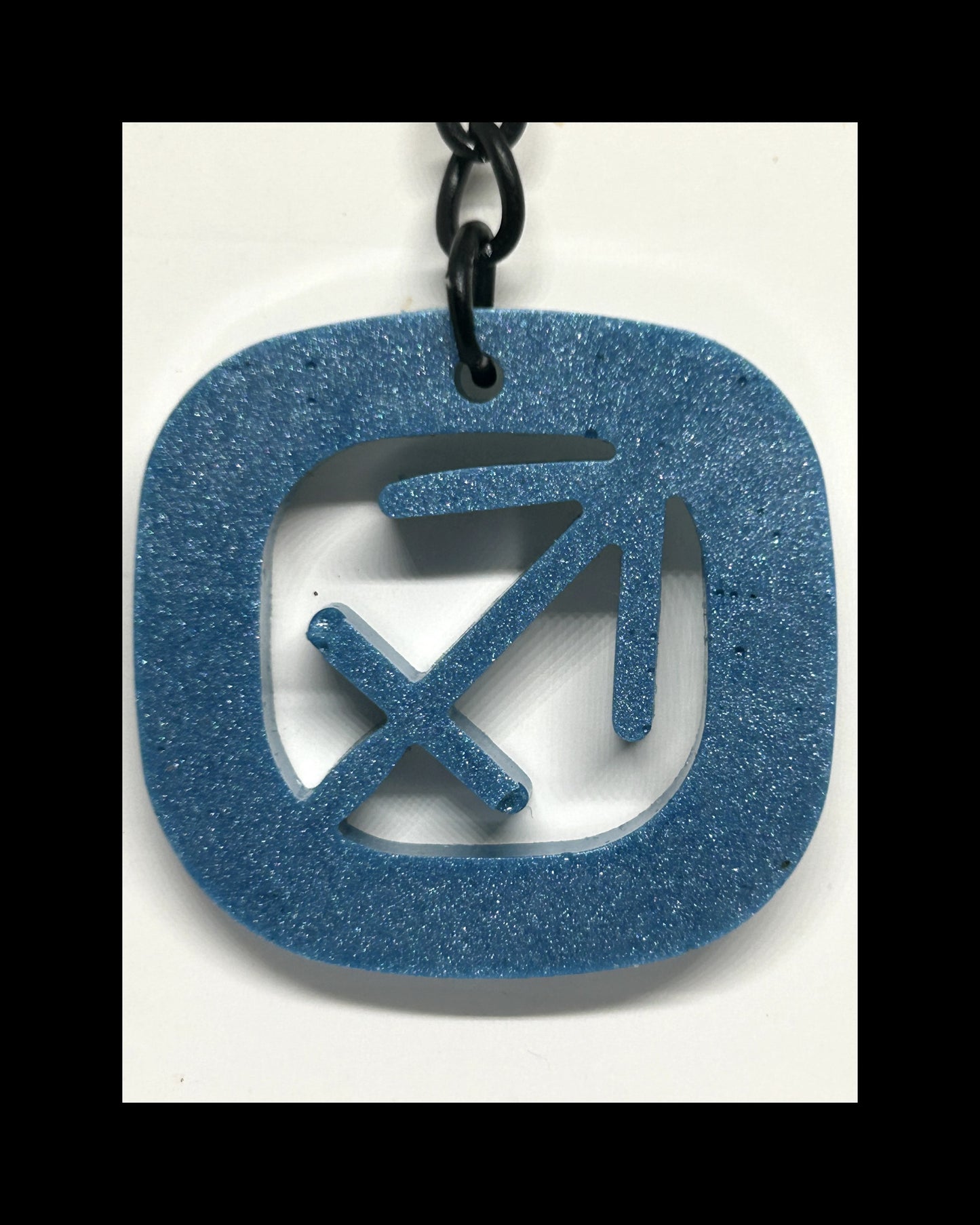 Marble blue resin zodiac keychains