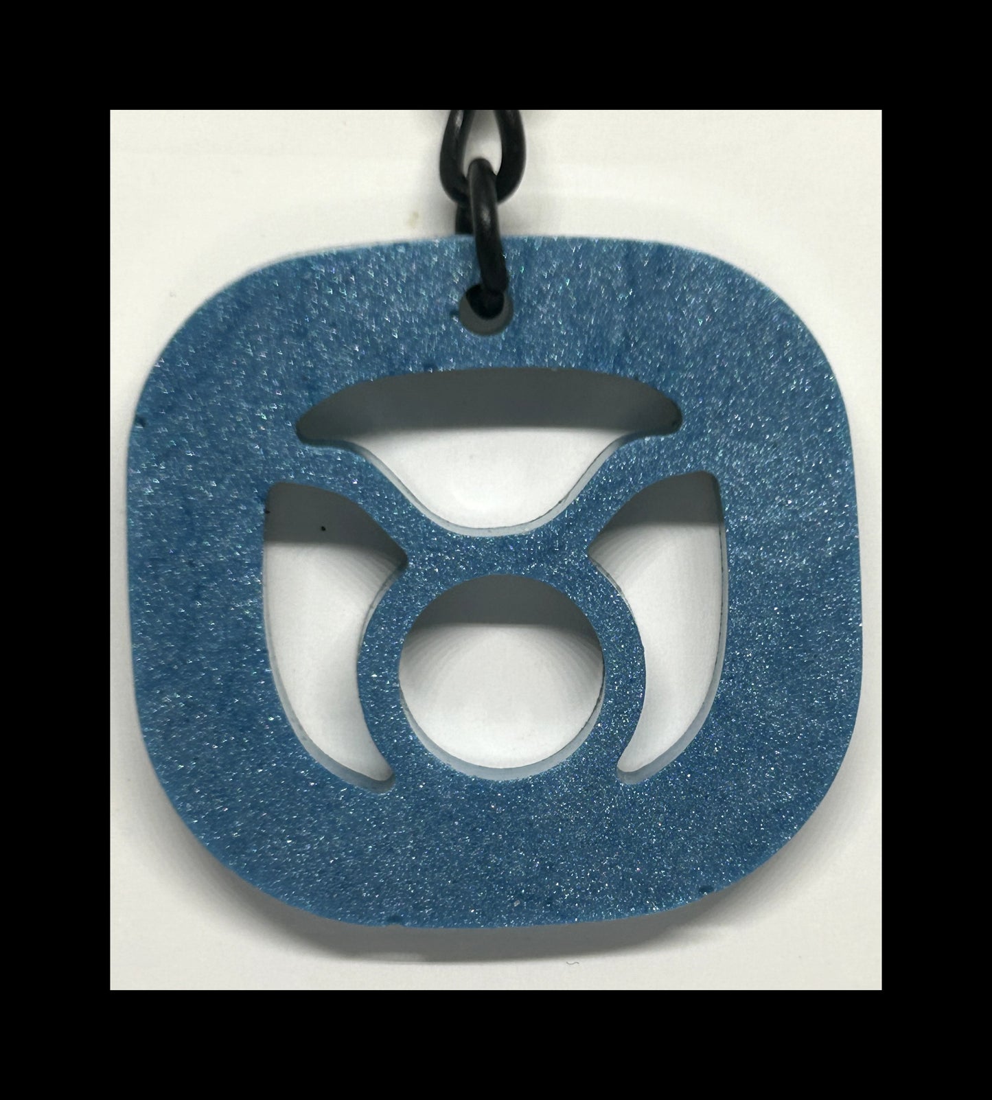 Marble blue resin zodiac keychains