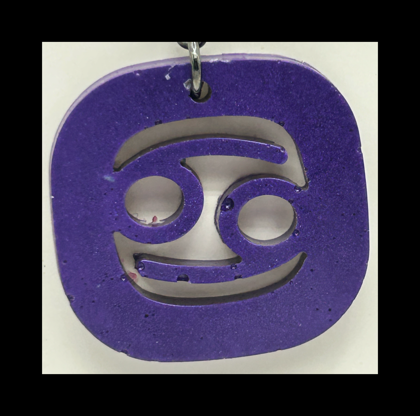 Dark violet resin zodiac keychains