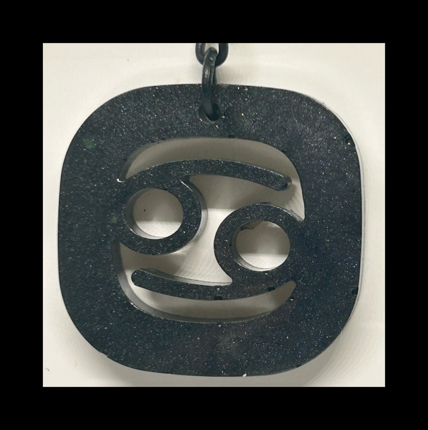 Black marble resin zodiac Keychains