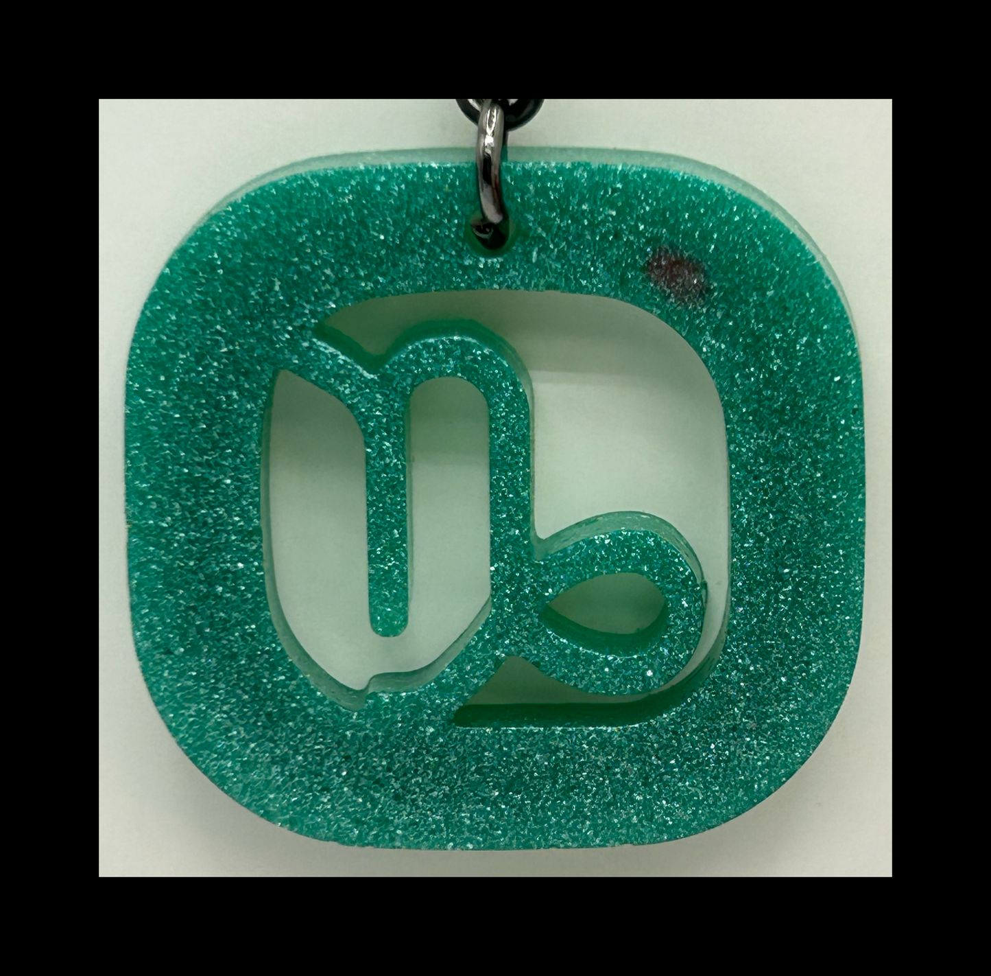 Green coral reef resin zodiac Keychains