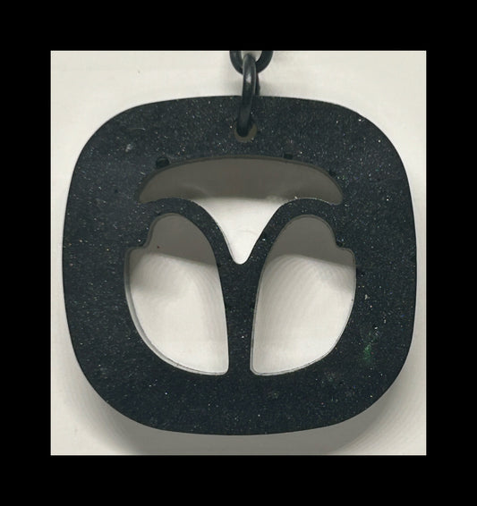 Black marble resin zodiac Keychains