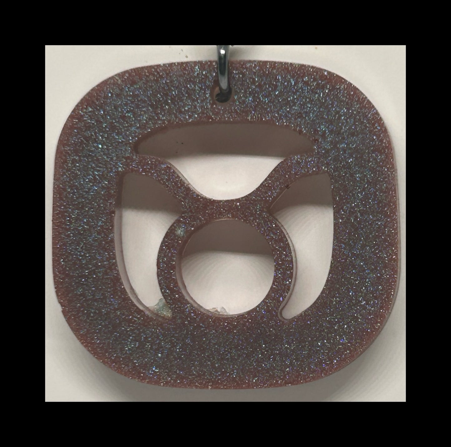 Oxblood resin zodiac Keychains