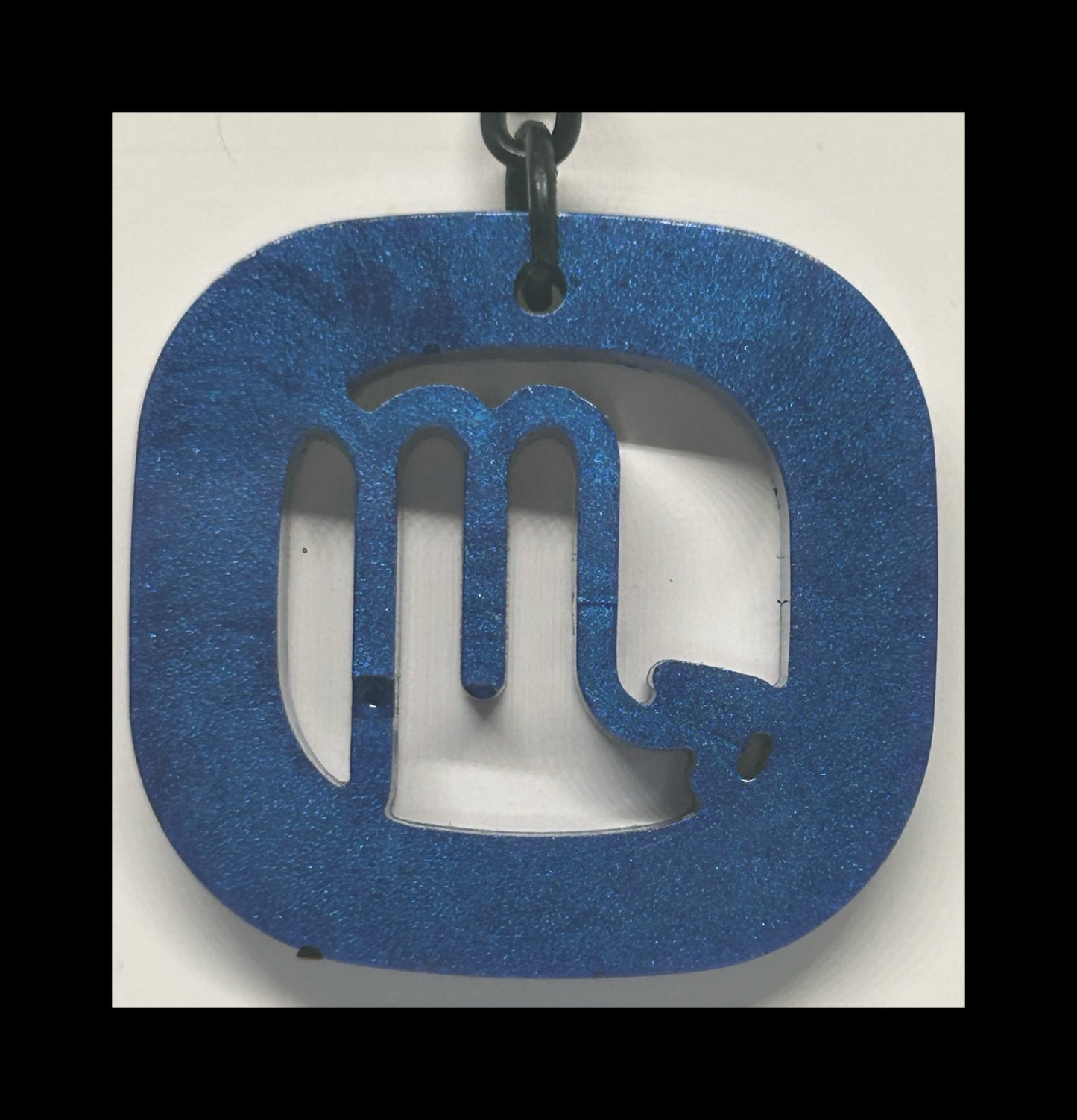 Lavender blue resin zodiac keychains