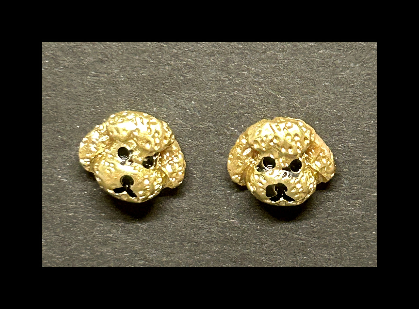 Poodle stud earrings
