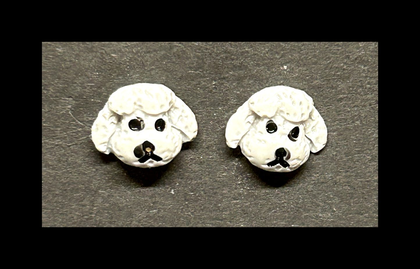 Poodle stud earrings
