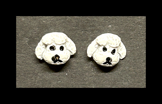 Poodle stud earrings