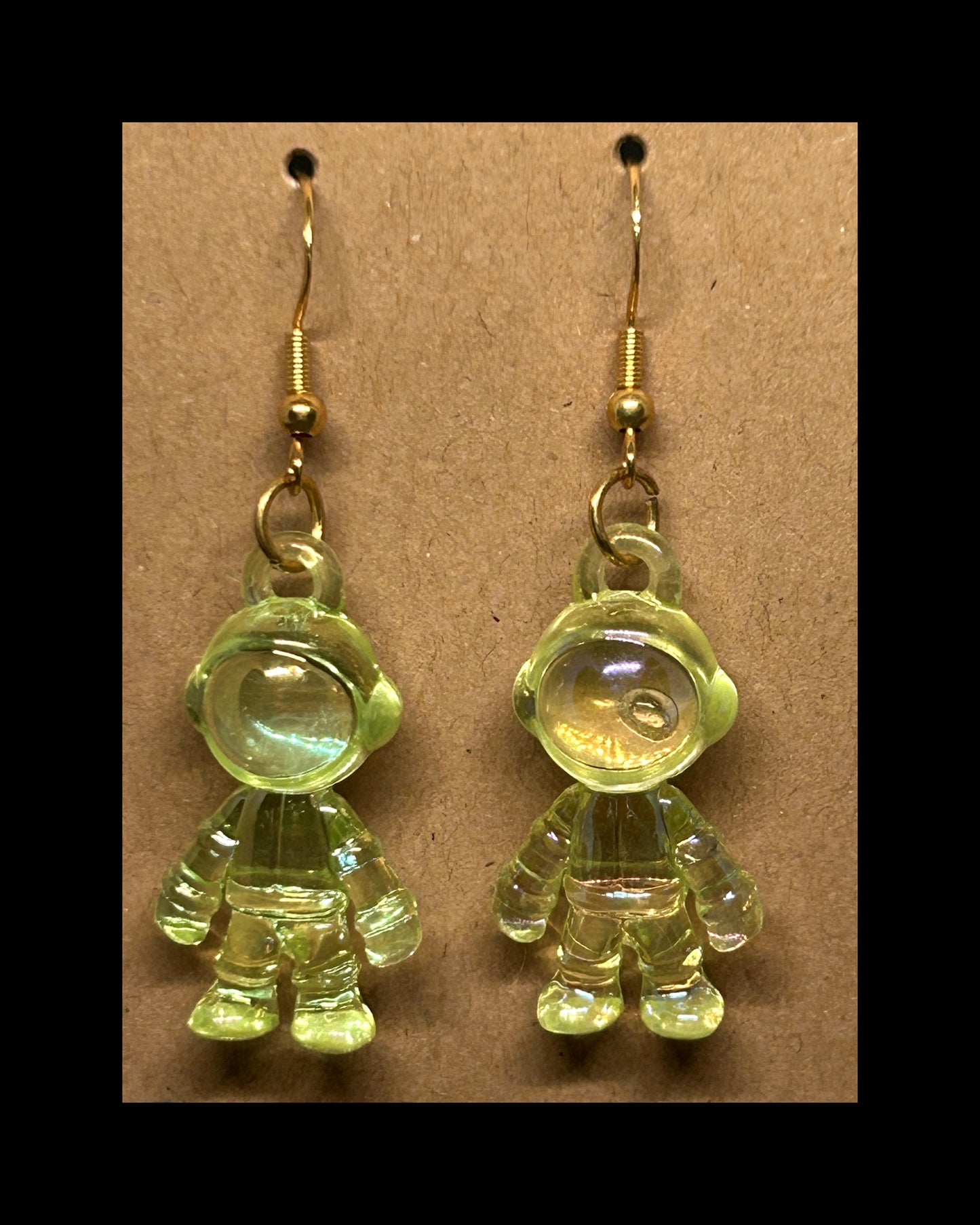 Astronaut dangle earrings
