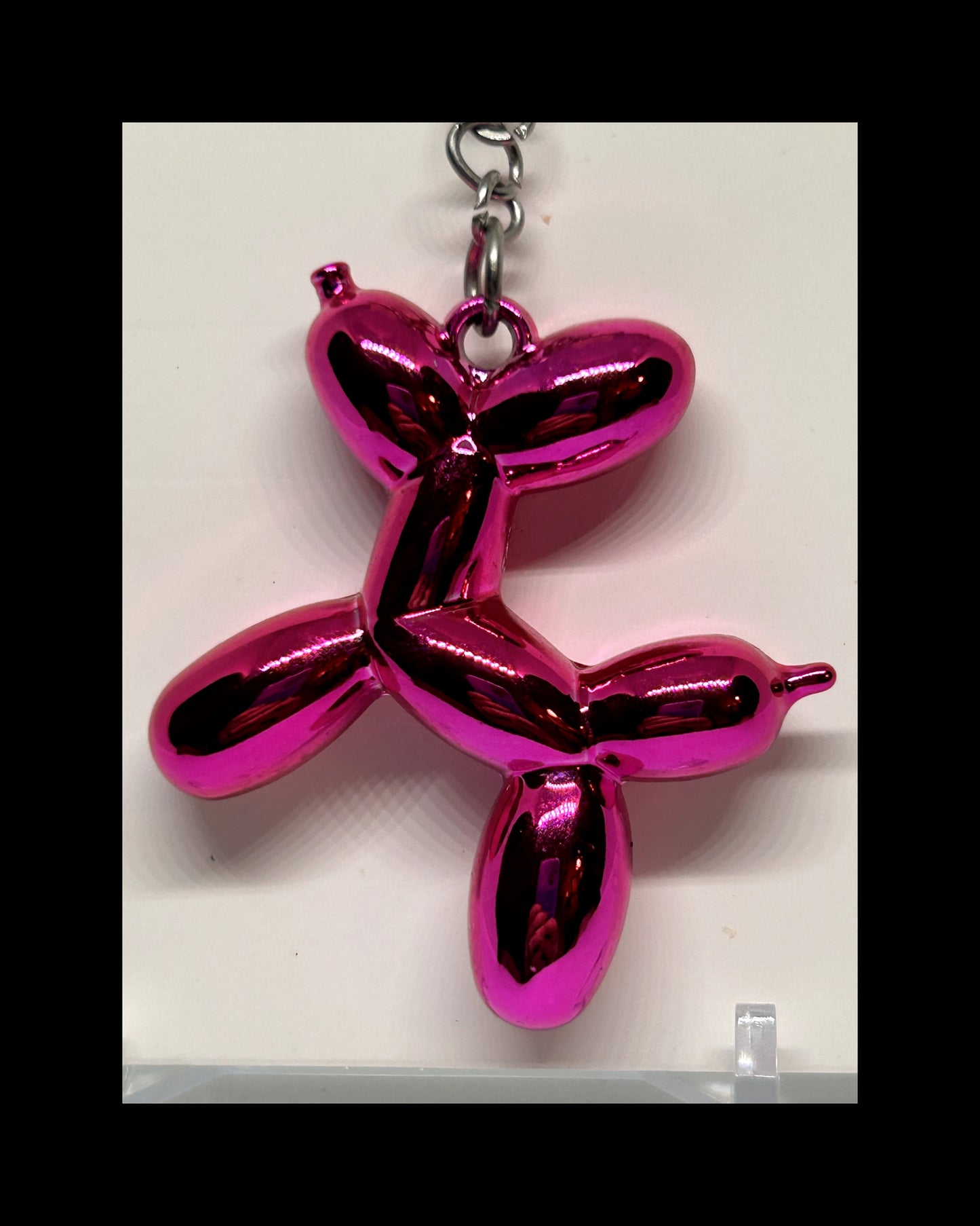 Metallic balloon dog keychains