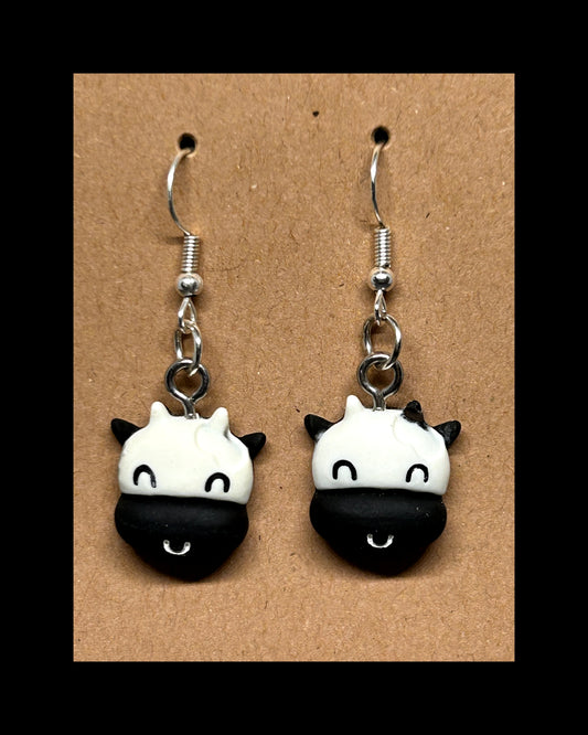 Happy cow dangle earrings