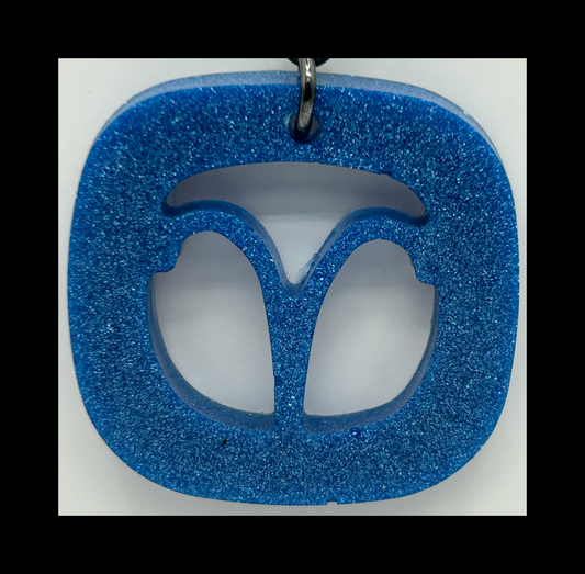 Cracked ice resin zodiac keychains