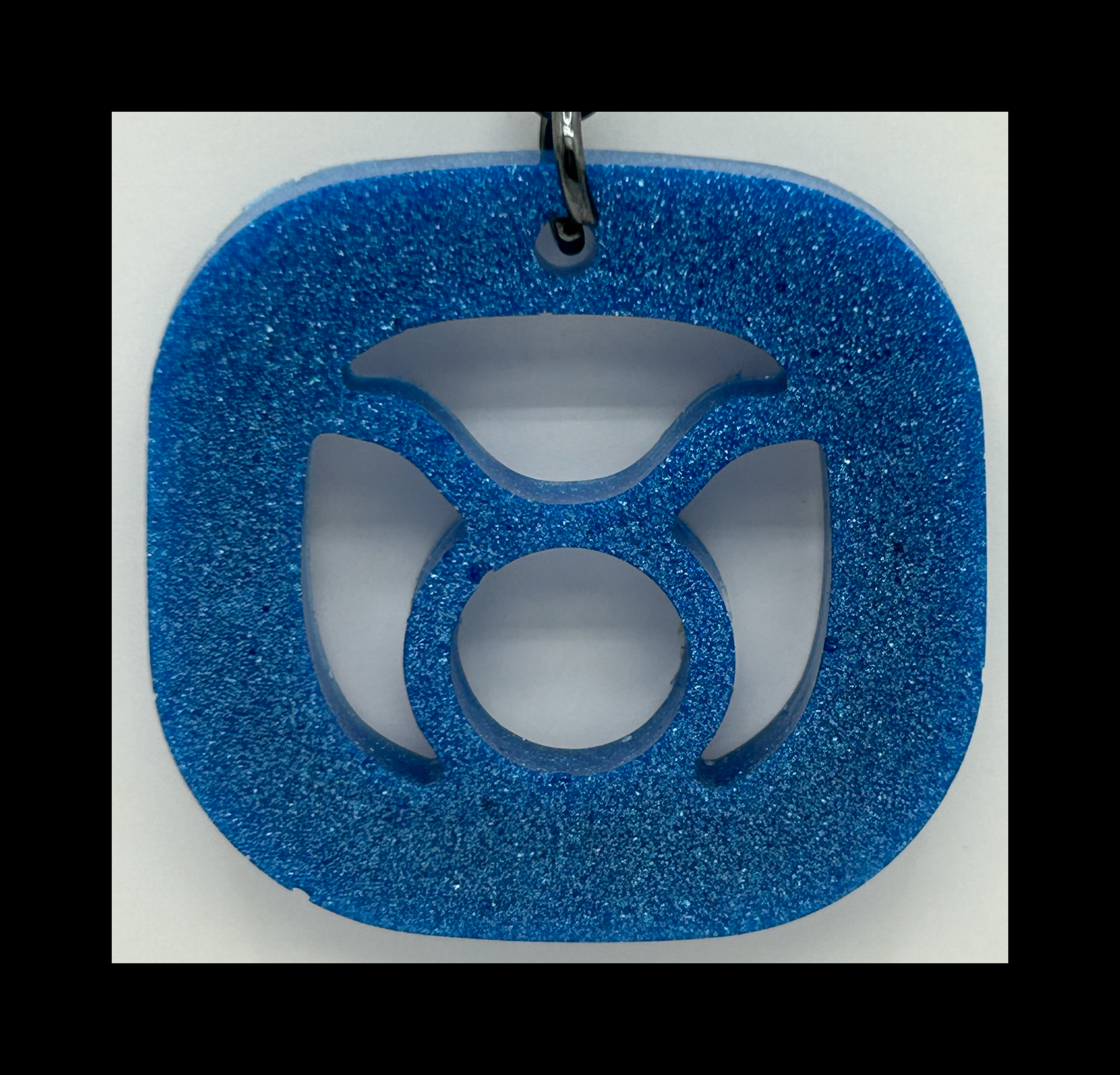 Cracked ice resin zodiac keychains