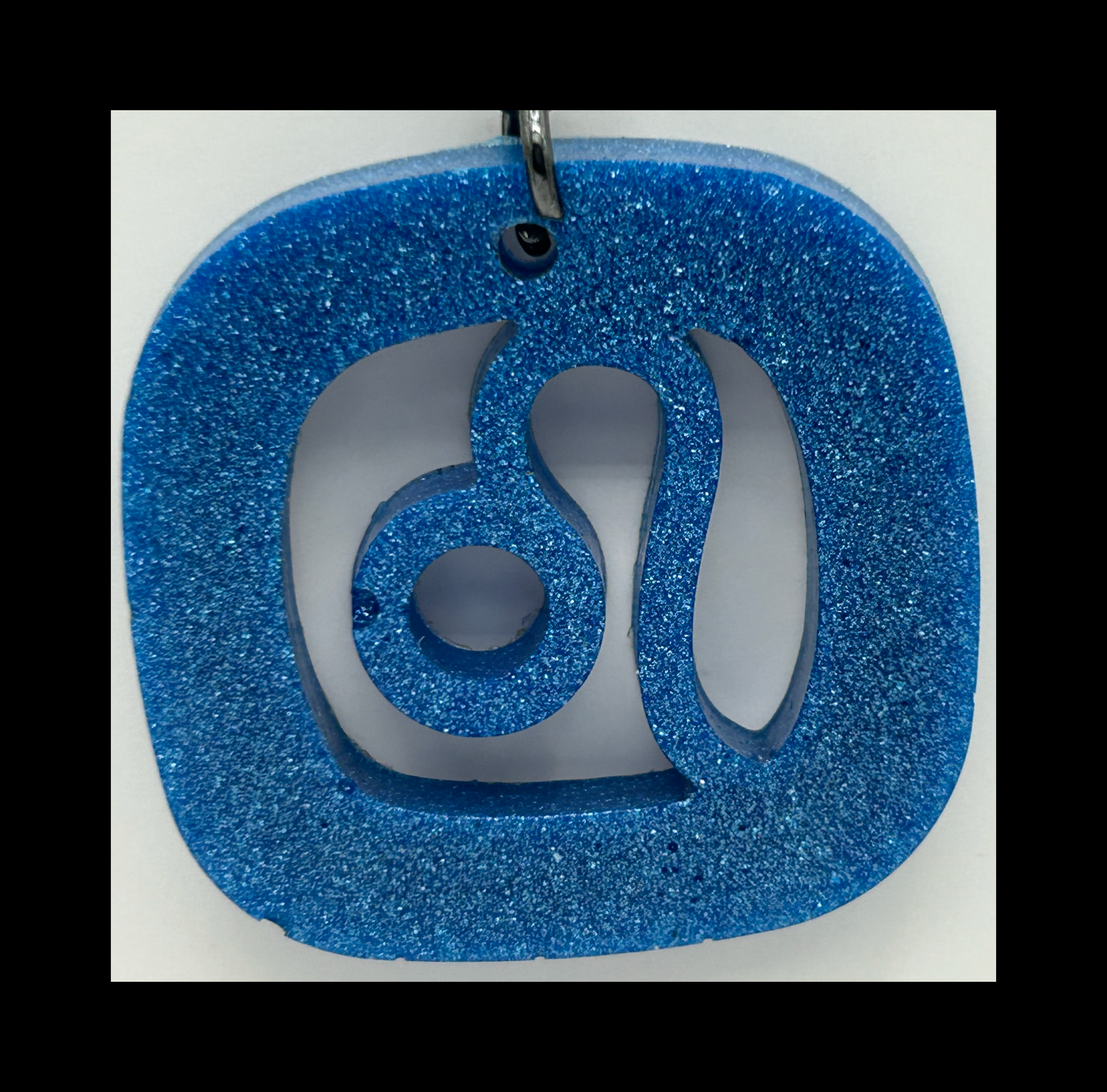 Cracked ice resin zodiac keychains