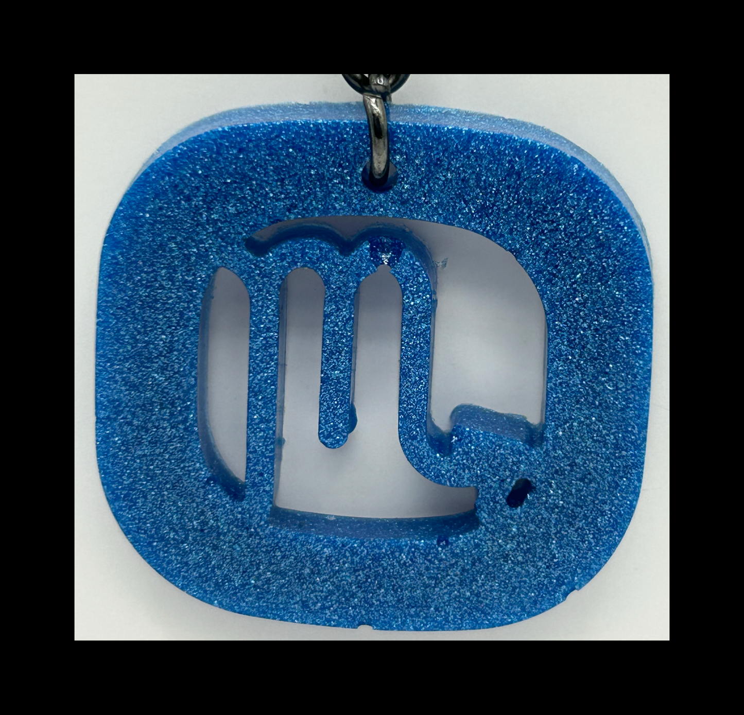 Cracked ice resin zodiac keychains
