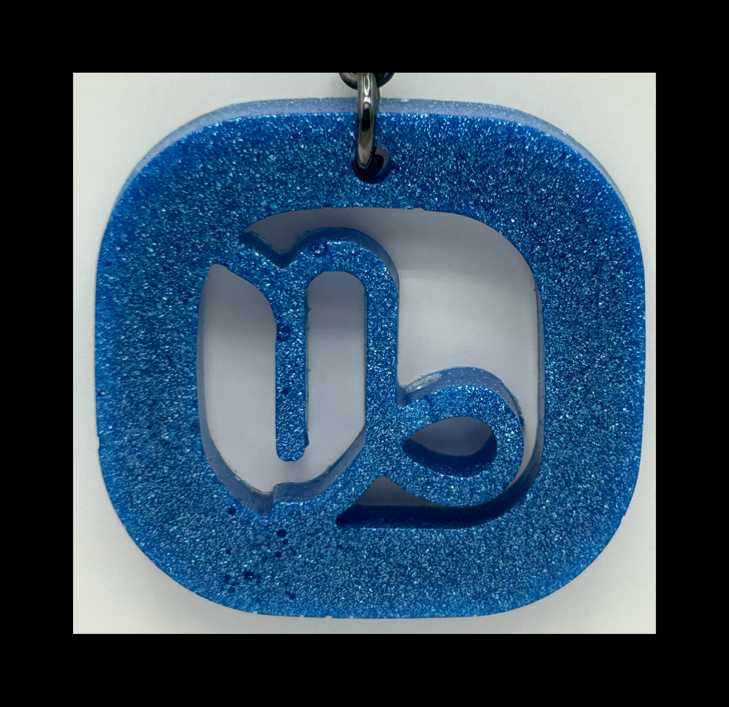 Cracked ice resin zodiac keychains