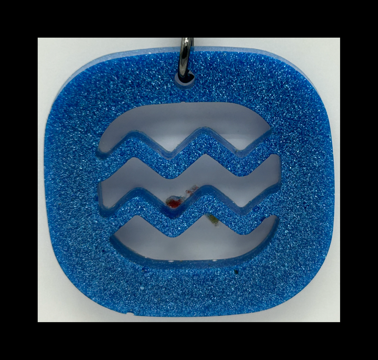 Cracked ice resin zodiac keychains