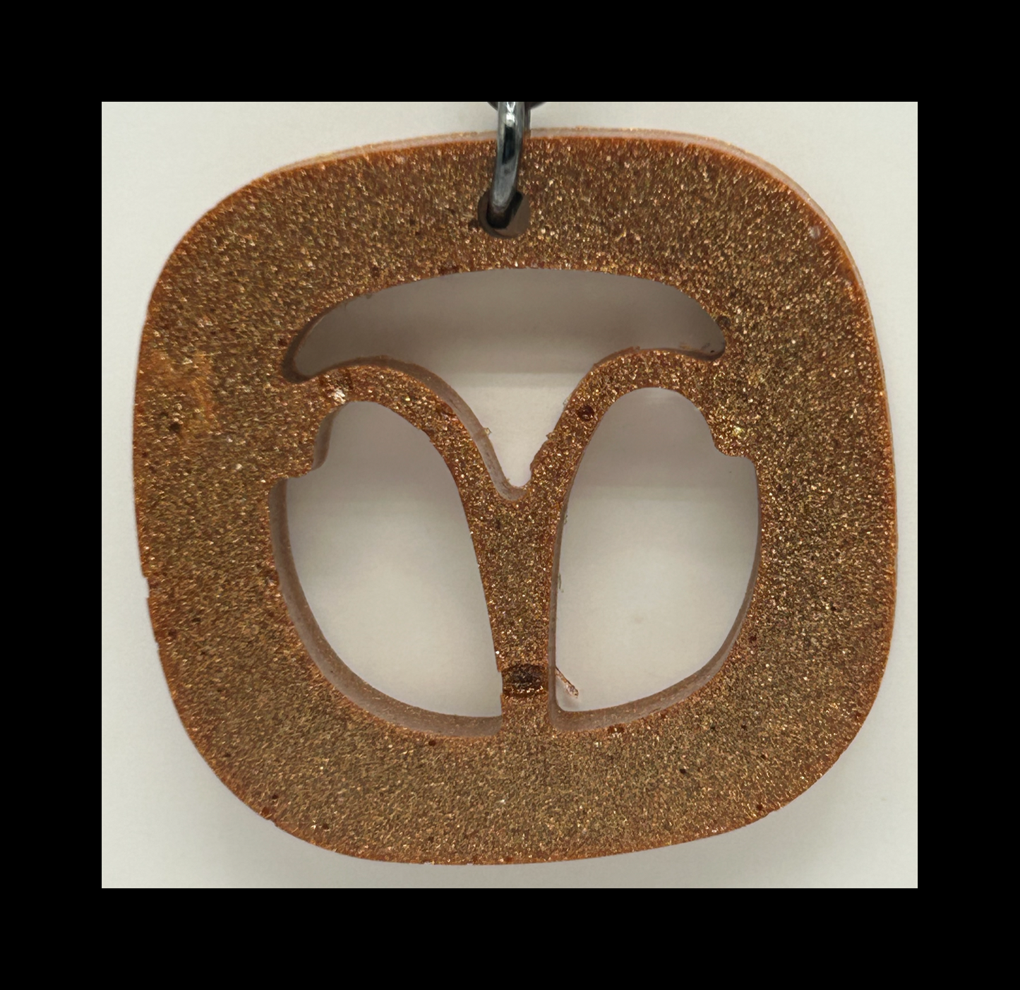 Cognac leather resin zodiac keychains