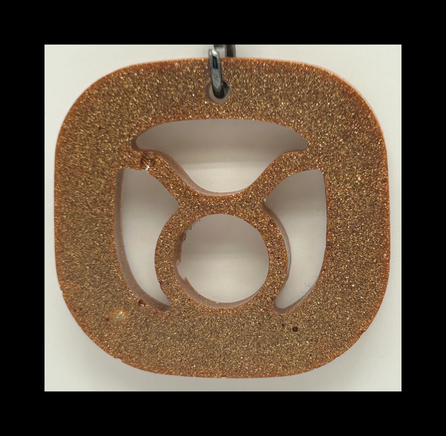 Cognac leather resin zodiac keychains