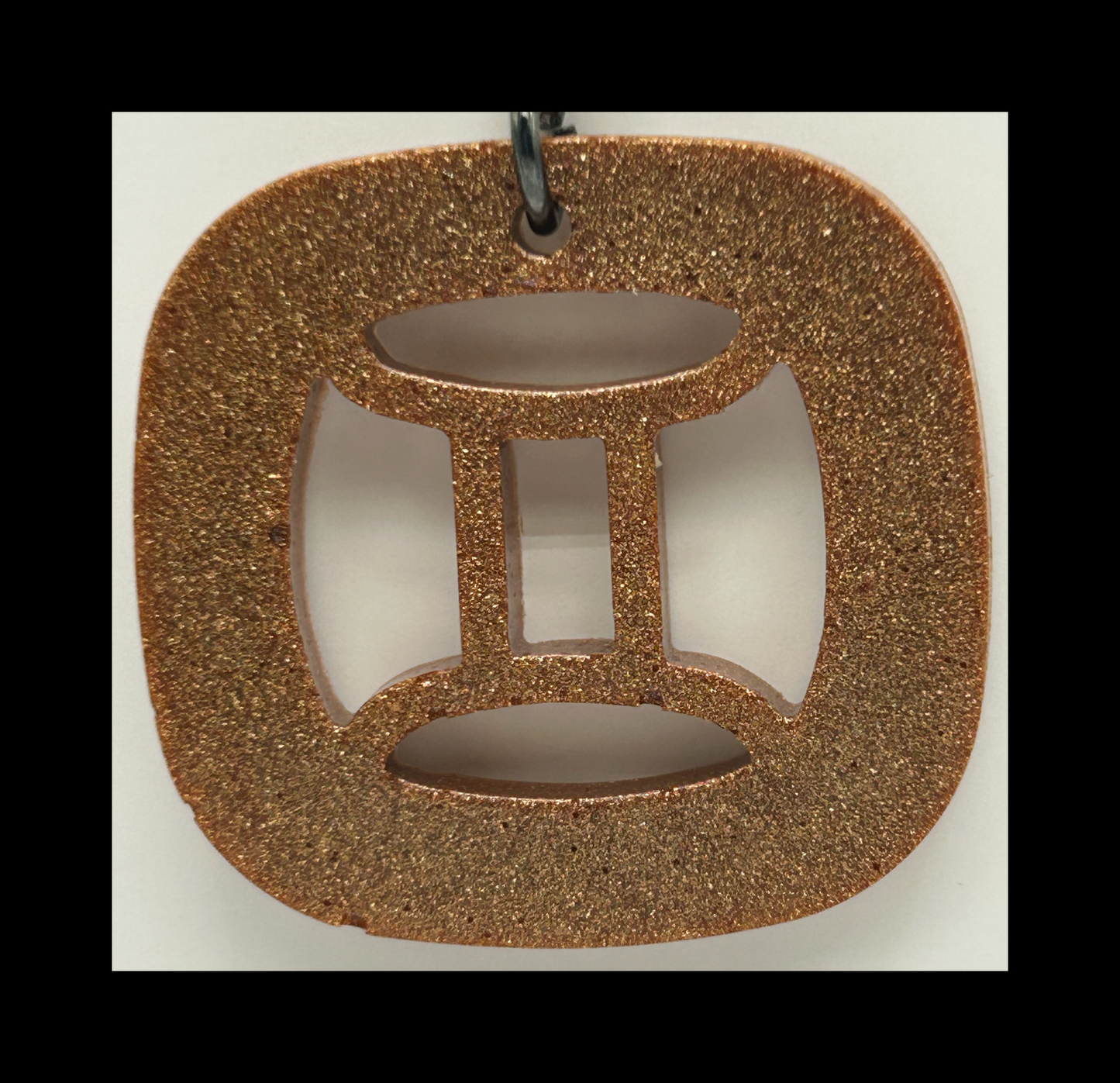 Cognac leather resin zodiac keychains