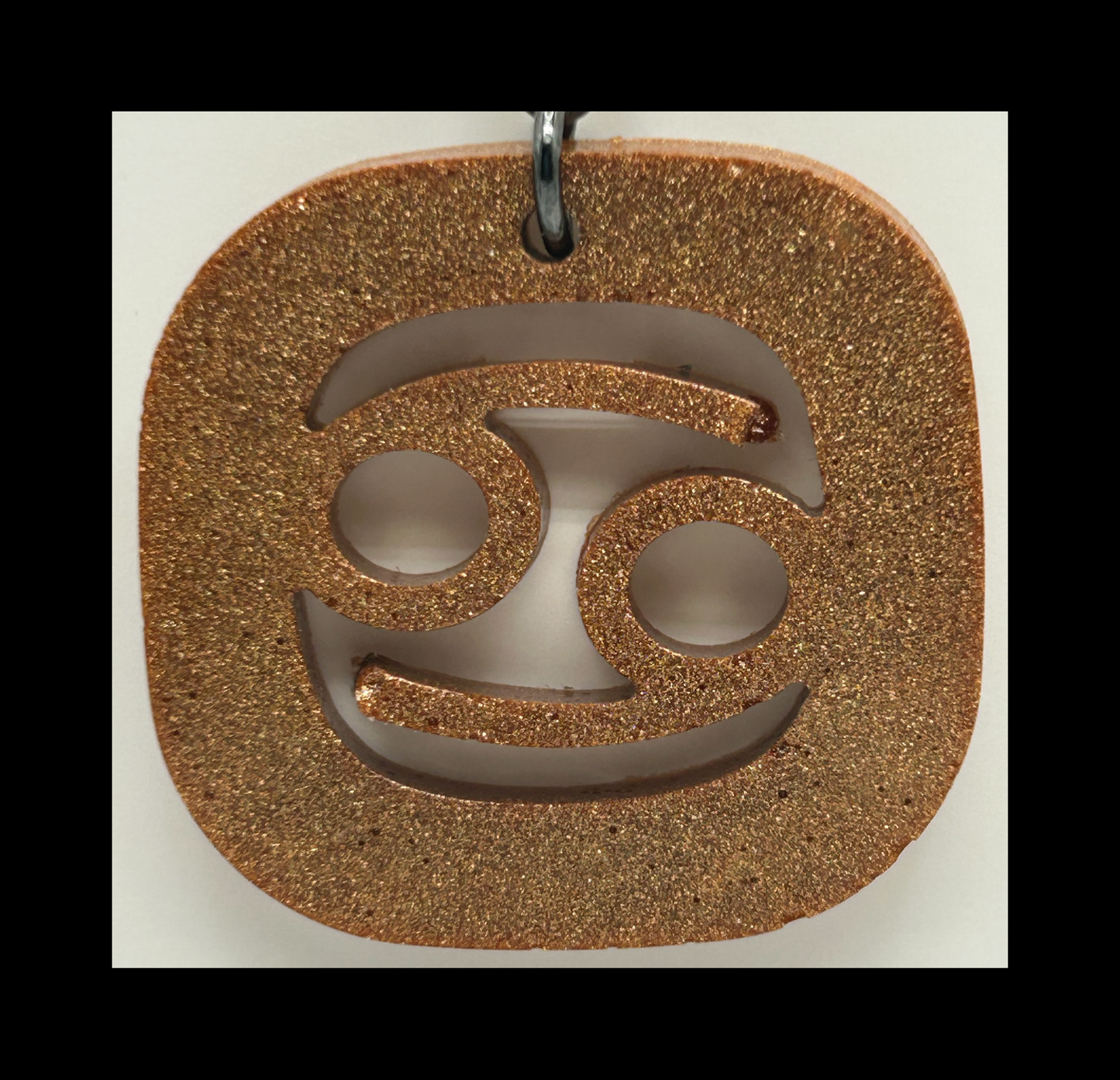Cognac leather resin zodiac keychains