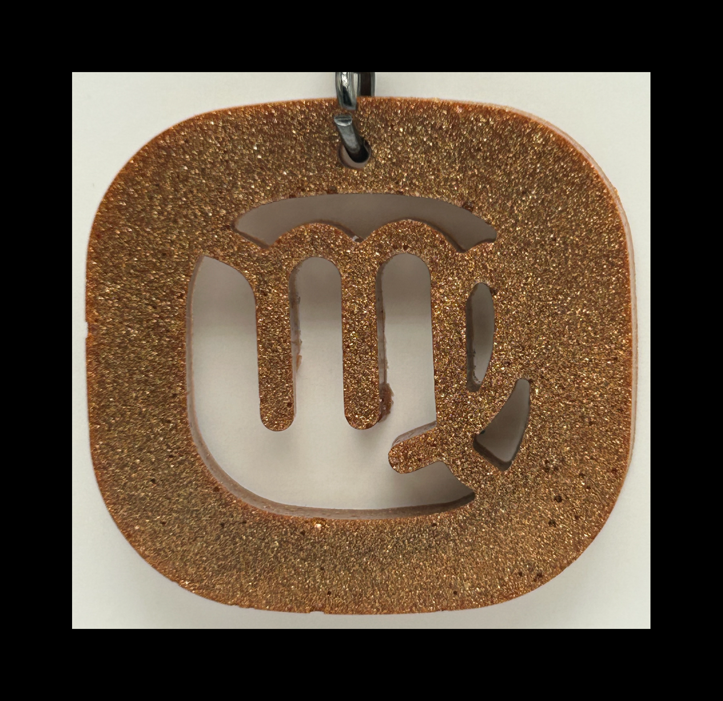 Cognac leather resin zodiac keychains