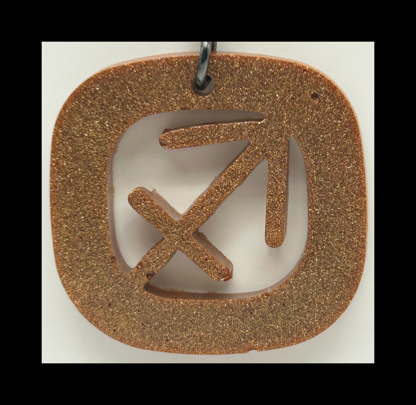 Cognac leather resin zodiac keychains
