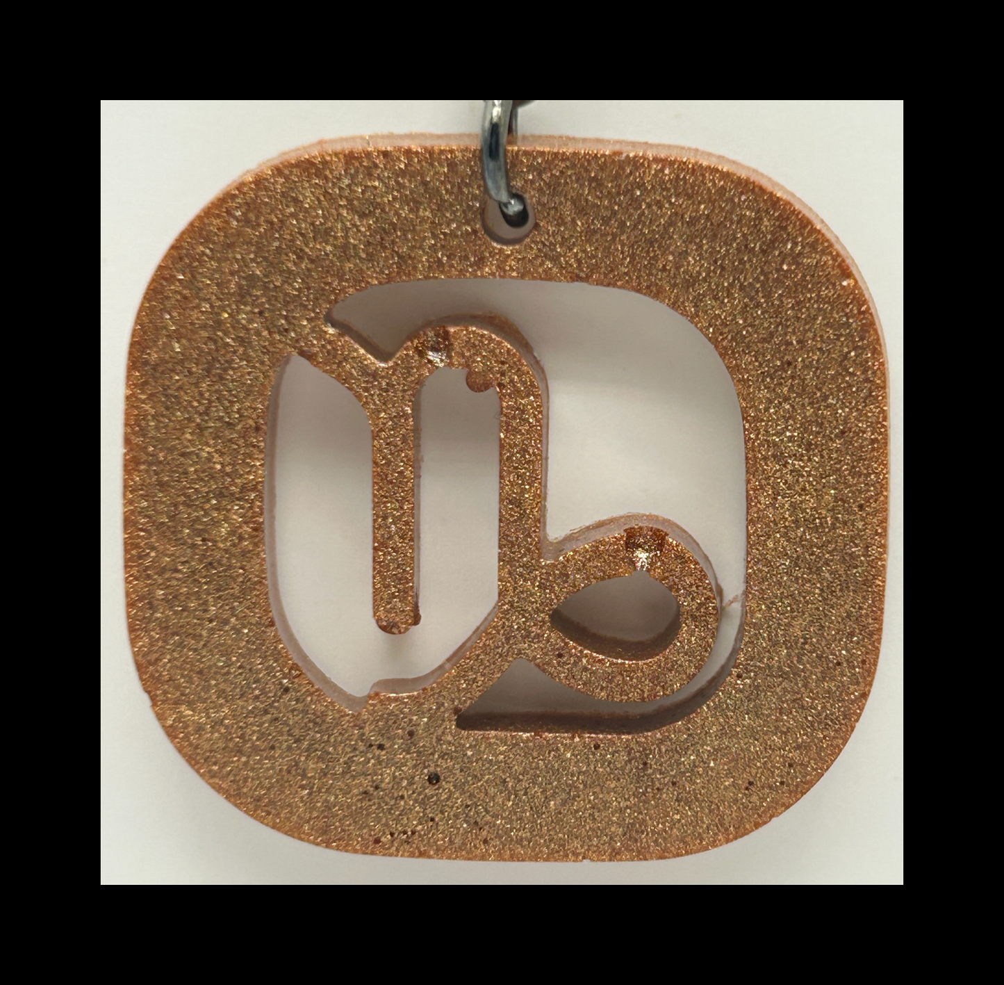 Cognac leather resin zodiac keychains